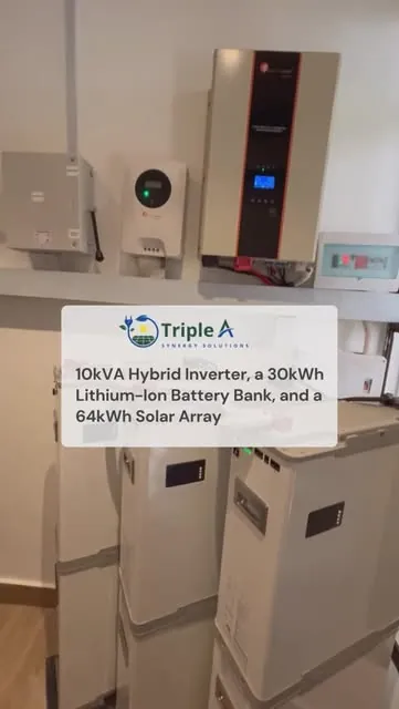 10kVA hybrid inverter with lithium-ion battery bank