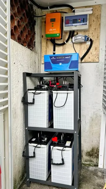 Inverter, charge controller and battery rack